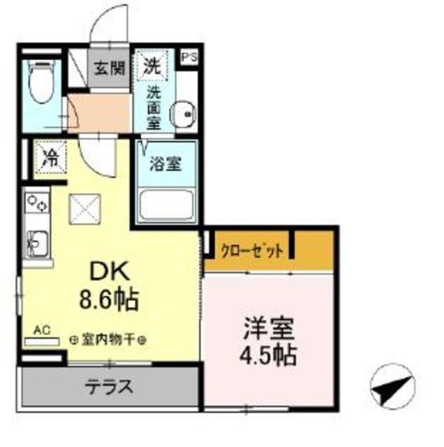 ボヌール(1LDK/1階)の間取り写真