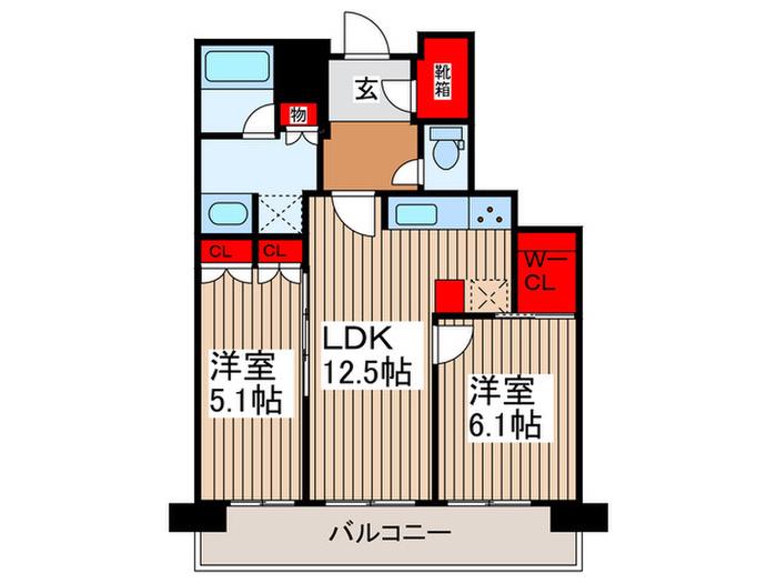 パークシティ柏の葉キャンパス ザ・ゲートタワー(2LDK/33階)の間取り写真