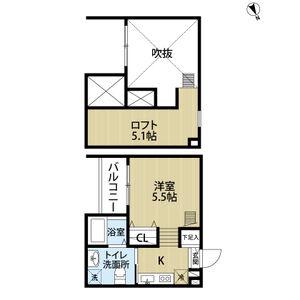 SOFITEL鶴里(1K/1階)の間取り写真