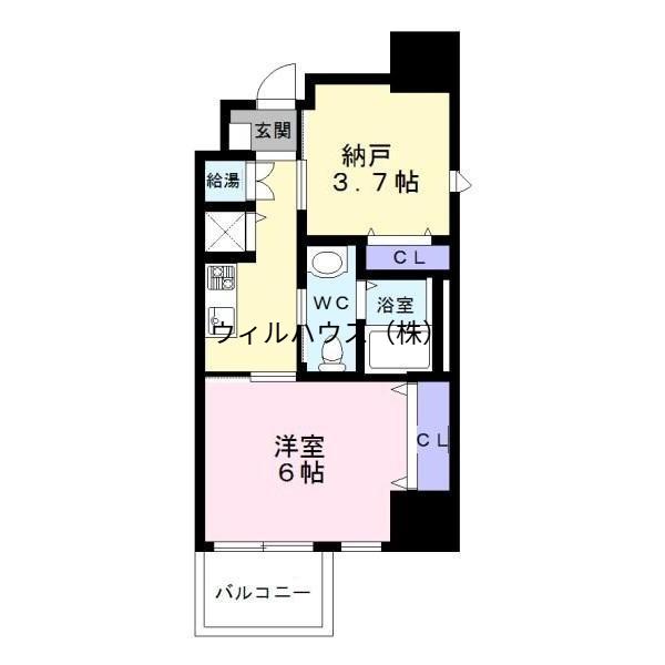 ディアコート宿屋町(2K/10階)の間取り写真
