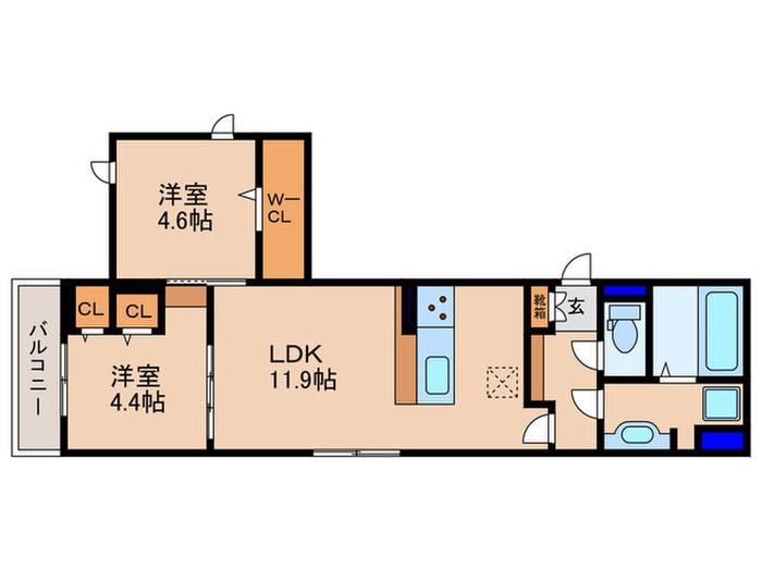 秀豊5号館(2LDK/3階)の間取り写真