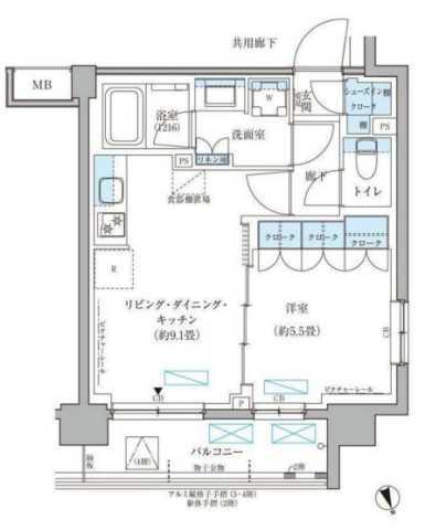 パークアクシス文京本郷(1LDK/3階)の間取り写真