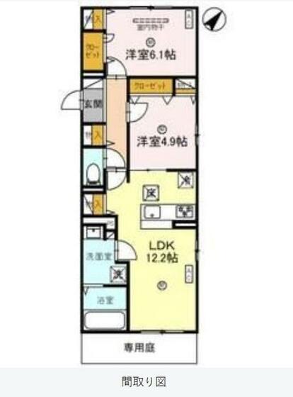 サンパティーク東町(2LDK/1階)の間取り写真
