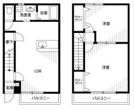 アムール川口08(2LDK/1階)の間取り写真
