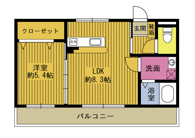 システムハウス(1LDK/2階)の間取り写真