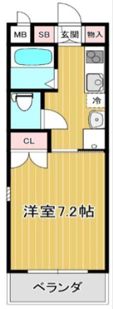 グランドハイツEM(1K/1階)の間取り写真