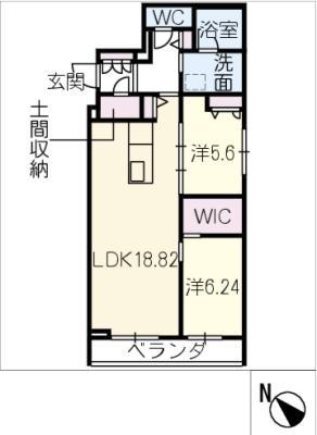 ブリリアントコート(2LDK/2階)の間取り写真