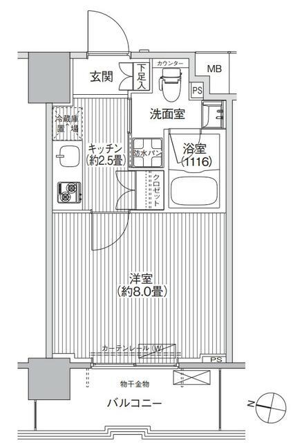 コスモグランス南品川(1K/6階)の間取り写真