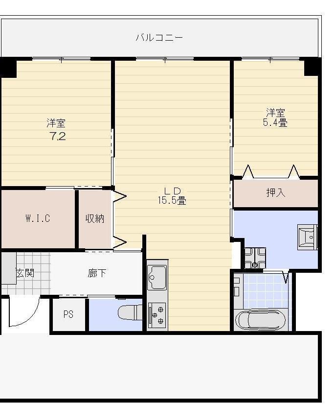 CASA ELEGANTE(2LDK/1階)の間取り写真