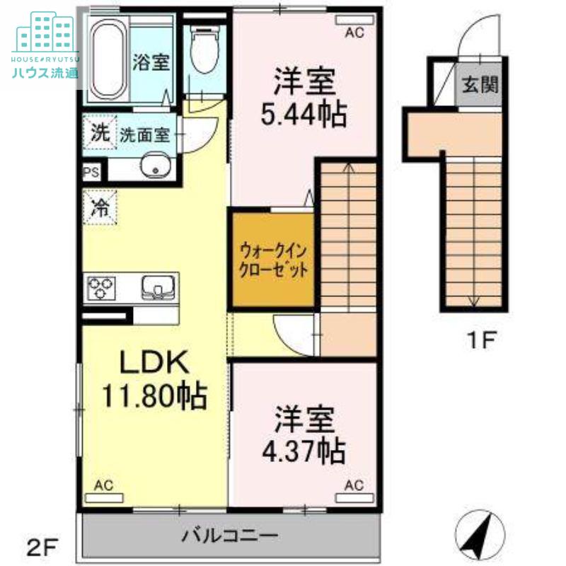 フォルホータ(2LDK/2階)の間取り写真