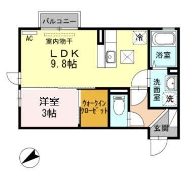 GLANZ-K(1LDK/1階)の間取り写真