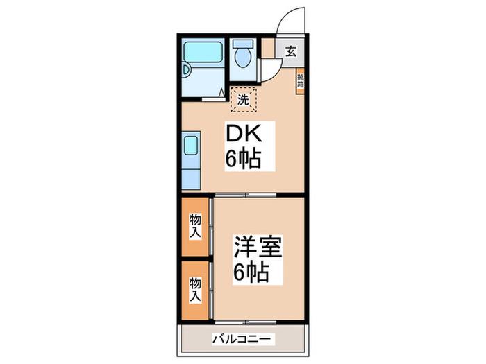 池田ハイツ(1DK/4階)の間取り写真