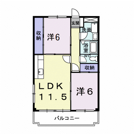 ビュー・セジュール(2LDK/3階)の間取り写真