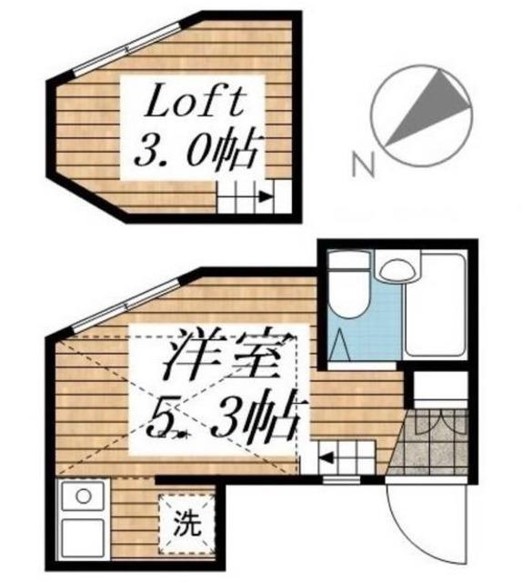 フルーレ高円寺(ワンルーム/1階)の間取り写真