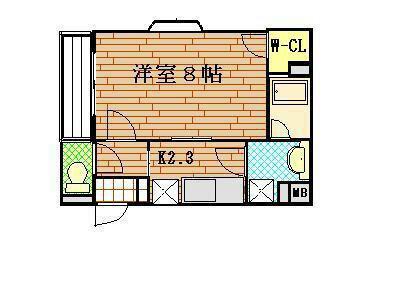 シルフィ常盤(1K/1階)の間取り写真