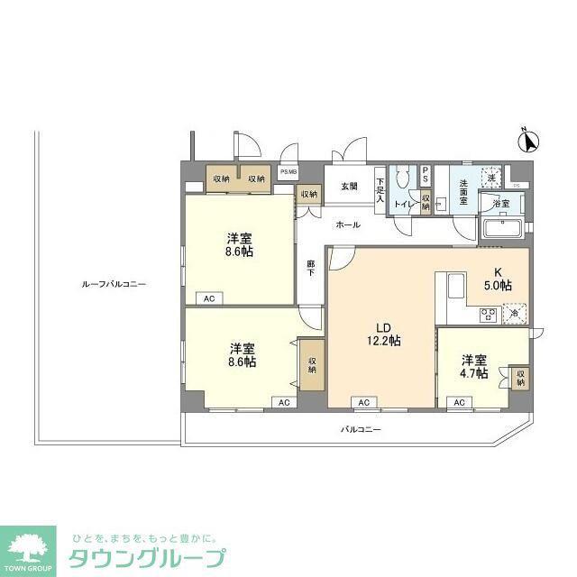 コンフォール山嘉(3LDK/3階)の間取り写真