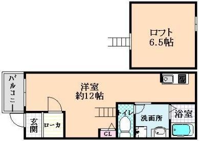 FOREST山崎 3F(ワンルーム/3階)の間取り写真