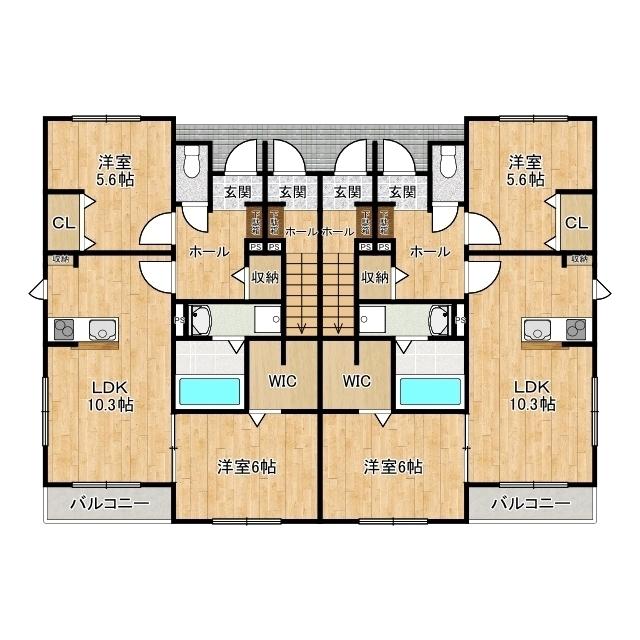 花客家B棟(2LDK/1階)の間取り写真