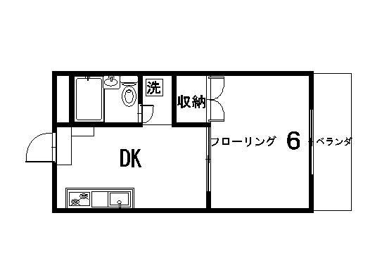 メゾンいずみ(1DK/3階)の間取り写真