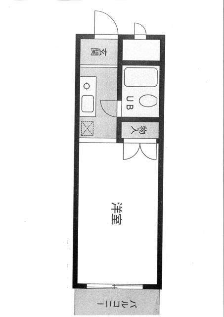コンドミニアム小田急相模原(ワンルーム/3階)の間取り写真