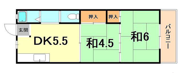 エルパラッツォ本山南(2DK/3階)の間取り写真