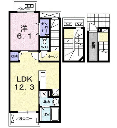 ベル・三鷹(1LDK/3階)の間取り写真