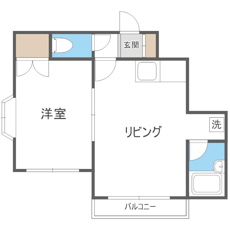 グランドール平岸512(1LDK/3階)の間取り写真