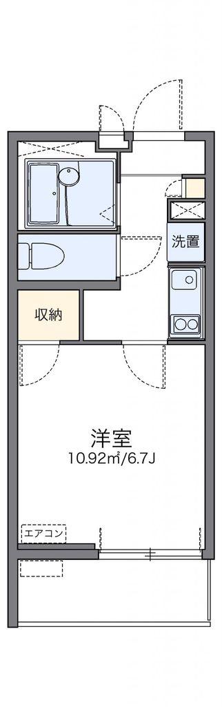 レオネクストエルビエント(1K/3階)の間取り写真