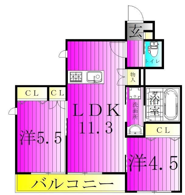 メゾン マスダ(2LDK/1階)の間取り写真