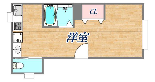 SS福原ビル(ワンルーム/2階)の間取り写真