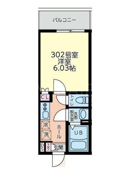 フルセイル中山II(1K/3階)の間取り写真