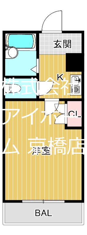 エムロード蒲生(1K/6階)の間取り写真