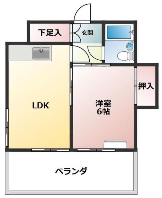 サンコーポ早川(1LDK/1階)の間取り写真