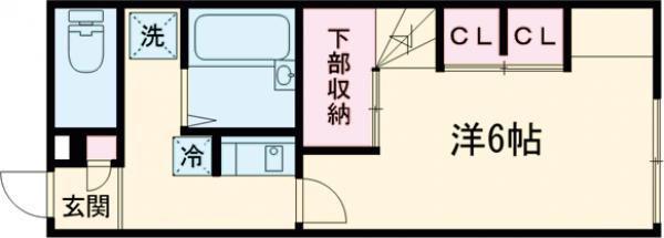 パークハイムV(1K/2階)の間取り写真