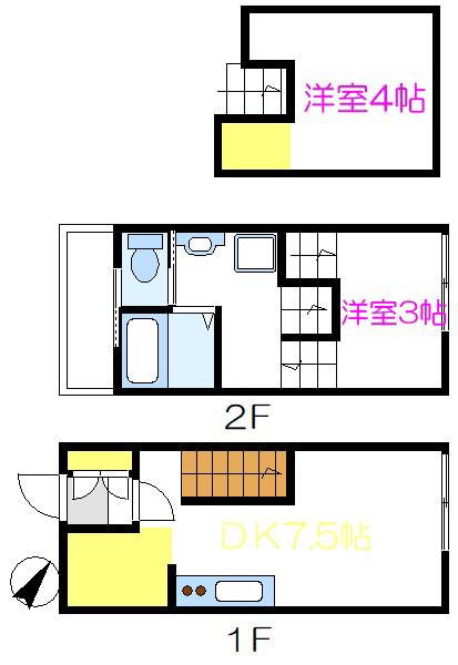 キャリコハウス2(2DK/1階)の間取り写真