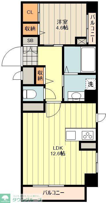 アベニューA(1LDK/2階)の間取り写真