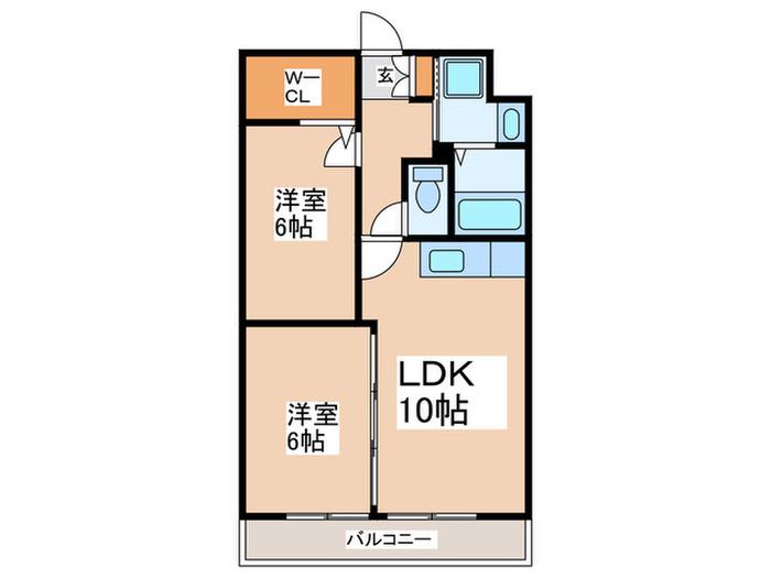 キューピットコート(2LDK/2階)の間取り写真