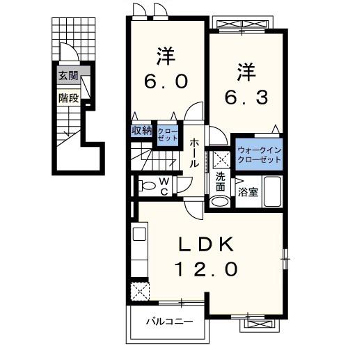 メゾンデアンジュ・A棟(2LDK/2階)の間取り写真