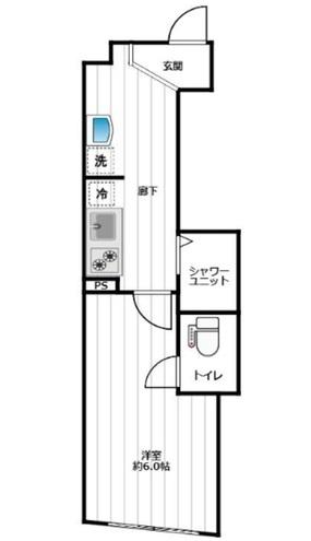 LATIAS高田馬場(1K/4階)の間取り写真