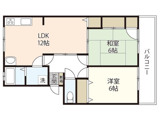 平町マンション(2LDK/1階)の間取り写真