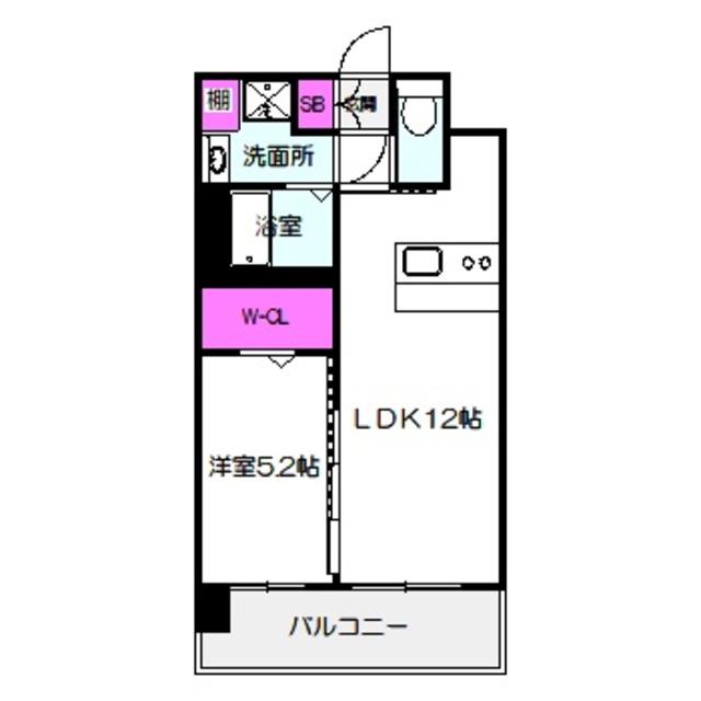 プレジオ玉造(1LDK/2階)の間取り写真