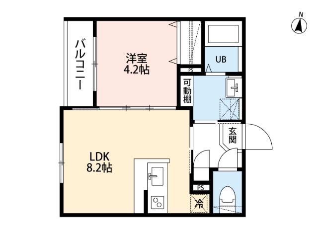 SOLARE 元町(1LDK/2階)の間取り写真