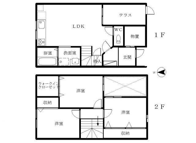 ディスフォーレC(3LDK/1階)の間取り写真