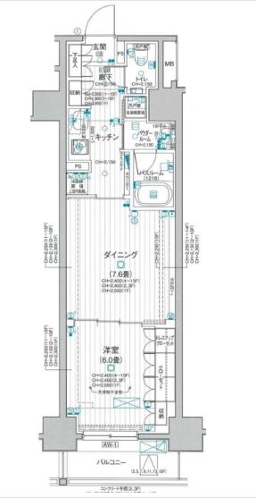 パレステージ大島(1DK/11階)の間取り写真