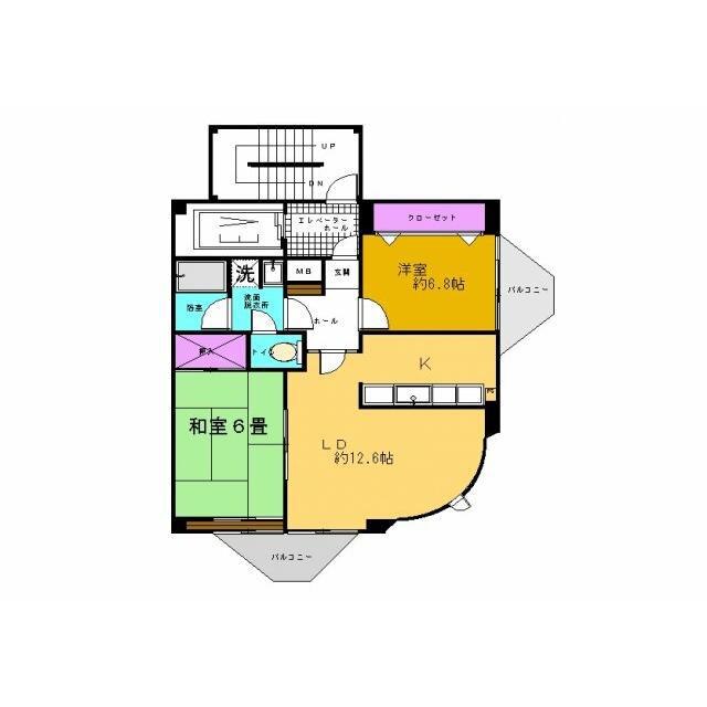 パークタワー並木(2LDK/5階)の間取り写真