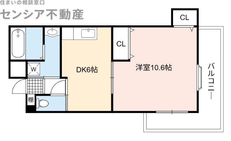 アゼリアII(1DK/1階)の間取り写真
