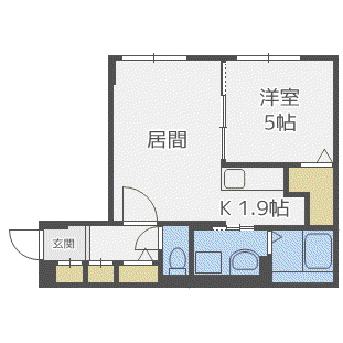 グランメールペガサス(1LDK/2階)の間取り写真