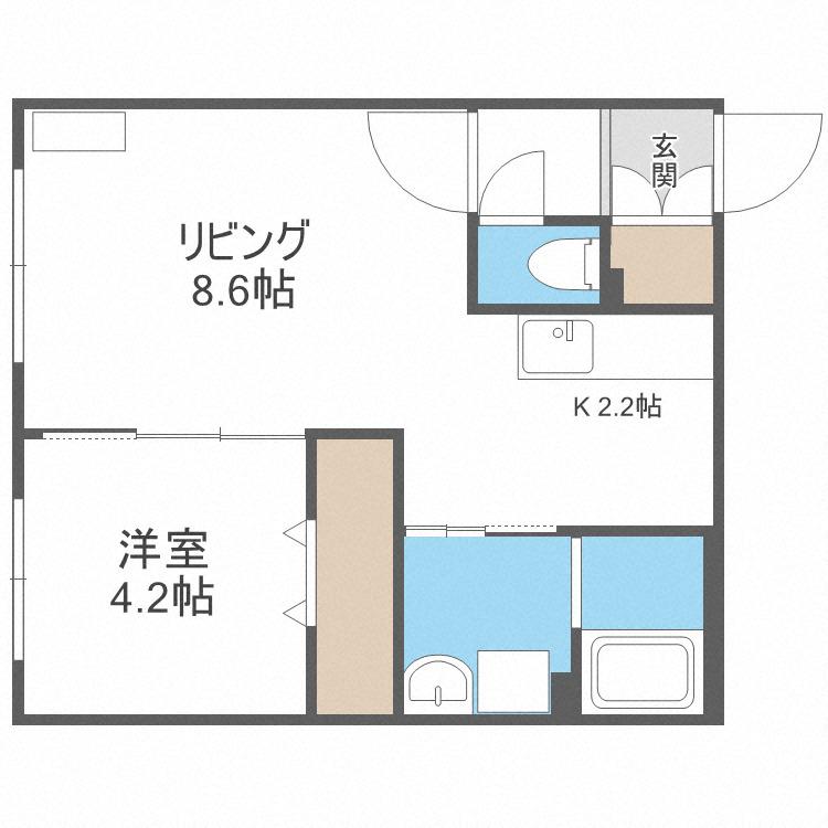 BRILLANT SOLEIL III(1LDK/4階)の間取り写真