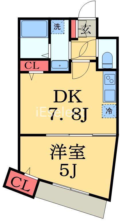 AURORO(1DK/1階)の間取り写真