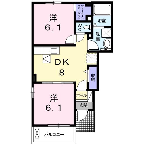 シャルマンメゾン(2DK/1階)の間取り写真
